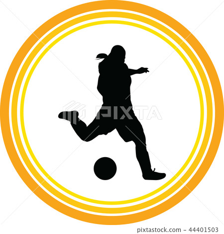 soccer women silhouette. girl play soccer 44401503