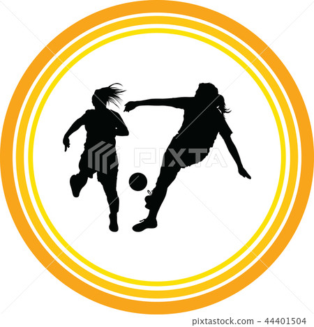 soccer women silhouette. girl play soccer 44401504
