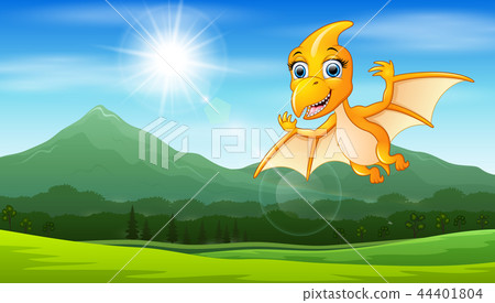 Pterodactyl flying under the sun 44401804