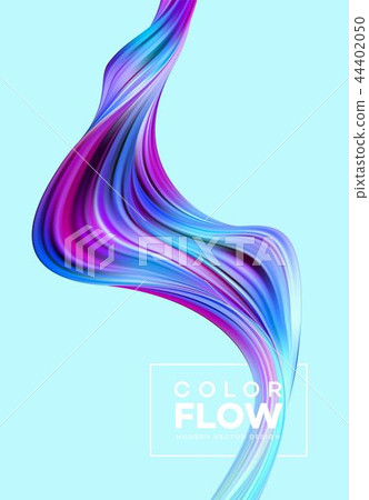 Modern colorful flow poster. Wave Liquid shape in color background. Art design for your design 44402050