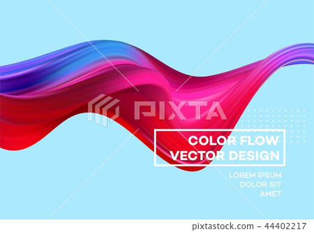 Modern colorful flow poster. Wave Liquid shape in color background. Art design for your design 44402217