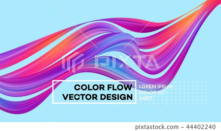 Modern colorful flow poster. Wave Liquid shape in color background. Art design for your design 44402240