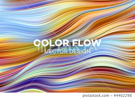 Modern colorful flow poster. Wave Liquid shape in color background. Art design for your design 44402298
