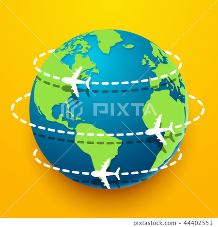 Time to travel explore the world with aircraft 44402551