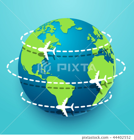 Time to travel explore the world with aircraft 44402552