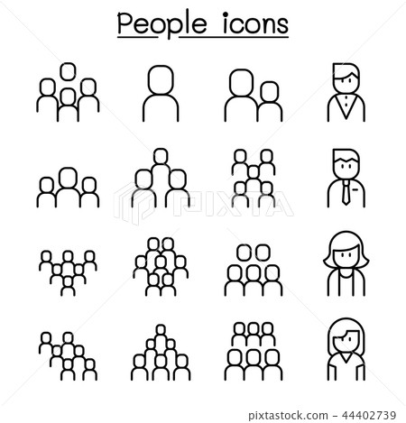People icon set in thin line style - Stock Illustration [44402739] - PIXTA