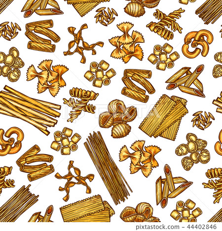 Pasta seamless pattern, vector background - Stock Illustration ...