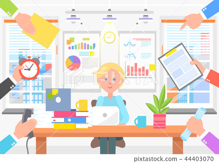 Office Worker and Colleagues that Ask for Help Office Worker and Colleagues that Ask for Help 44403070