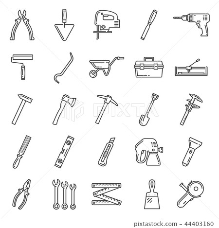 Repair and construction tools, thin line icons 44403160