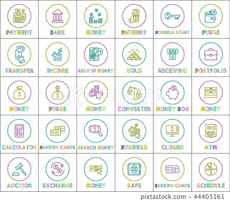 Collection of Money Operations Colorful Banner 44403161