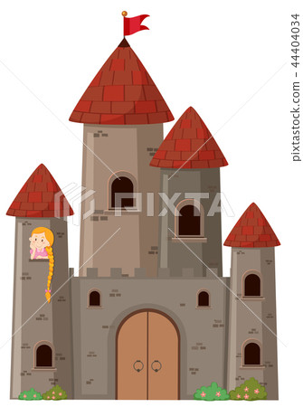Large castle with princess 44404034