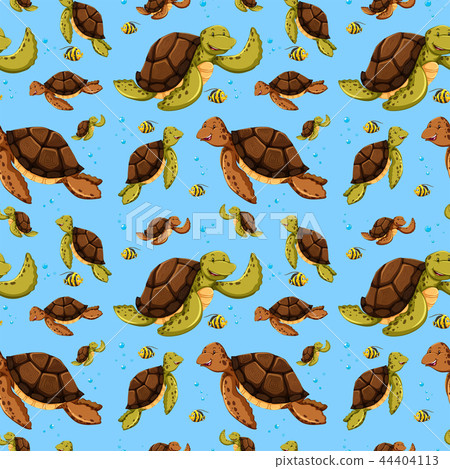 Sea turtle seamless pattern 44404113