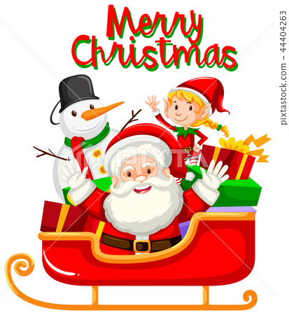 Santa and christmas element for decoration Santa and christmas element for decoration 44404263