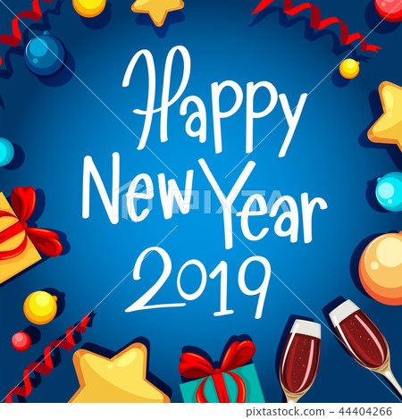 Happy new year 2019 card Happy new year 2019 card 44404266