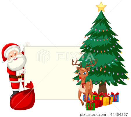Santa holding piece of paper Santa holding piece of paper 44404267