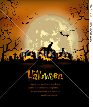 Halloween background with scary pumpkins - Stock Illustration [44405782 ...