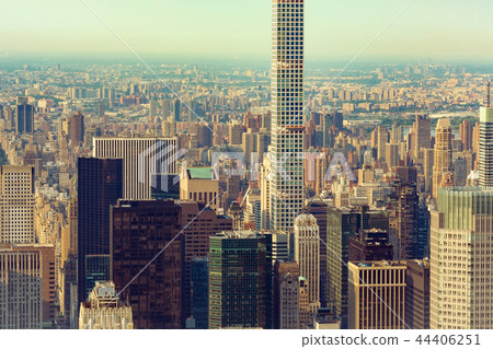 New York City skyscrapers street aerial view - Stock Photo [44406251 ...