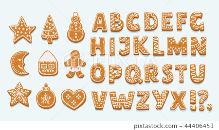 Alphabet ginger cookie isolated on white  44406451