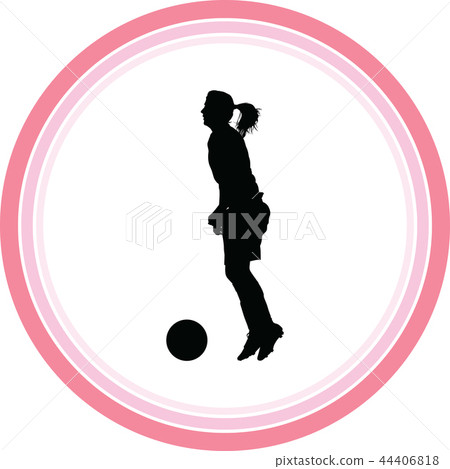 soccer women silhouette. girl player vector 44406818
