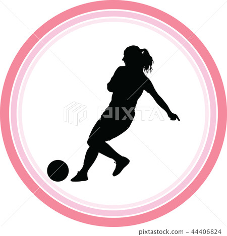 soccer women silhouette. girl player vector 44406824