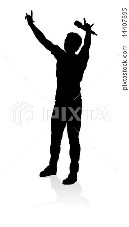 Singer Pop Country or Rock Star Silhouette Singer Pop Country or Rock Star Silhouette 44407895