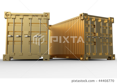 3d rendering of a two shipping cargo containers 3d rendering of a two shipping cargo containers 44408770