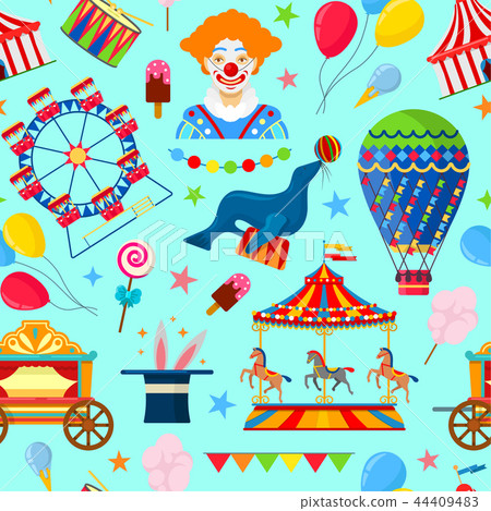 pattern with circus and amusement elements pattern with circus and amusement elements 44409483