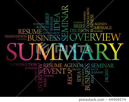 Summary word cloud collage Summary word cloud collage 44409574
