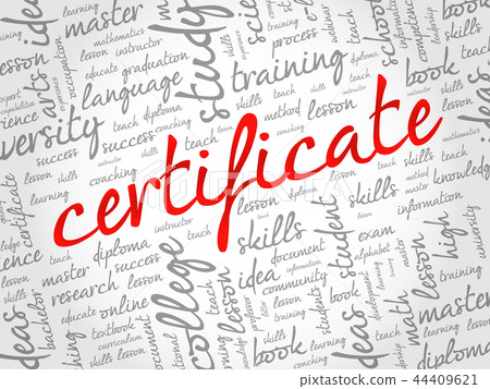 CERTIFICATE word cloud collage CERTIFICATE word cloud collage 44409621