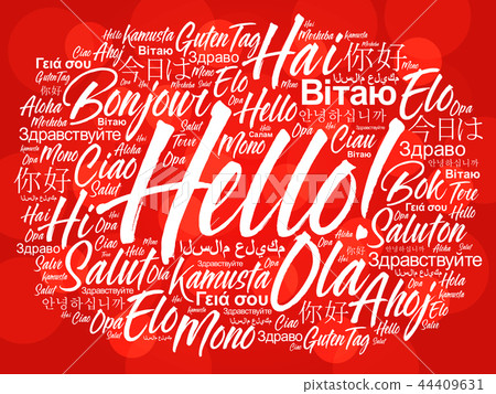 Hello word cloud in different languages 44409631