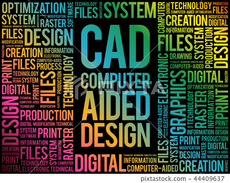 CAD - Computer Aided Design word cloud - Stock Illustration [44409637 ...