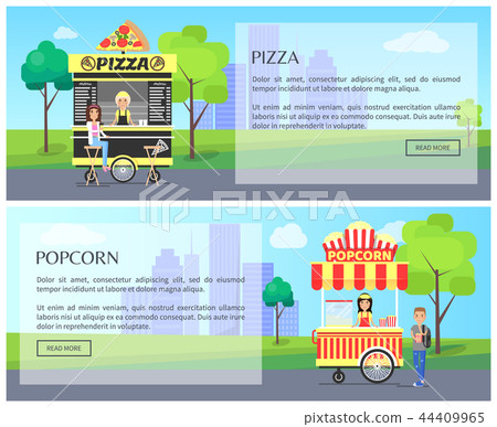 Pizza and Popcorn Collection Vector Illustration Pizza and Popcorn Collection Vector Illustration 44409965