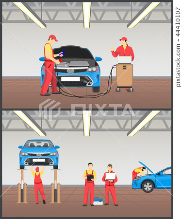 Engine Maintenance and Car Suspension Inspection Engine Maintenance and Car Suspension Inspection 44410107