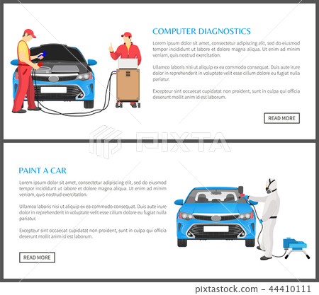 Computer Diagnostics Set, Vector Illustration 44410111