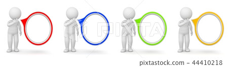 3D Rendering of a man with speech bubble 3D Rendering of a man with speech bubble 44410218