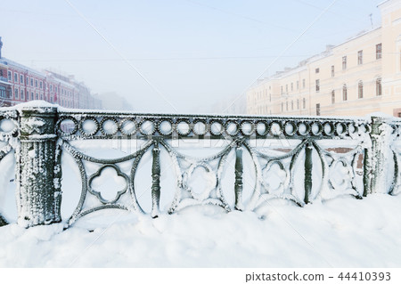Forged green fence of Mogilev bridge Forged green fence of Mogilev bridge 44410393