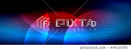Vector blurred neon glowing circles with flowing and liquid light concept, energy magic fantastic 44410795