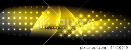 Vector blurred neon glowing circles with flowing and liquid light concept, energy magic fantastic 44410949