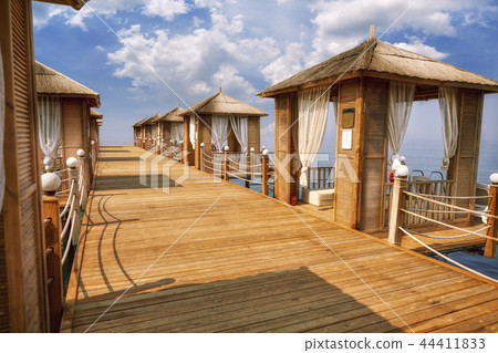 Bungalow, hammock, beach, swimming pool. Bungalow, hammock, beach, swimming pool. 44411833
