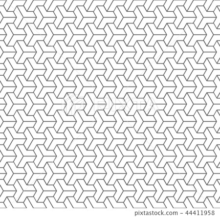 Seamless geometric isometric pattern. 3D illusion. 44411958