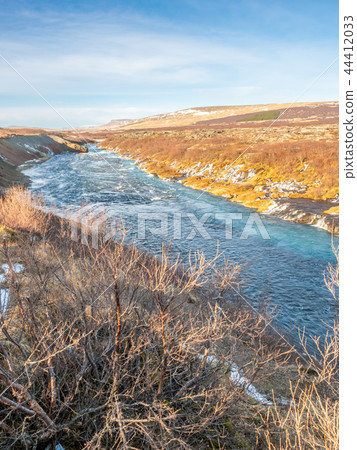 Hraunfossar waterfall in Iceland Hraunfossar waterfall in Iceland 44412033