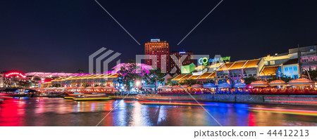 Singapore Clarke Quay night view Singapore Clarke Quay night view 44412213