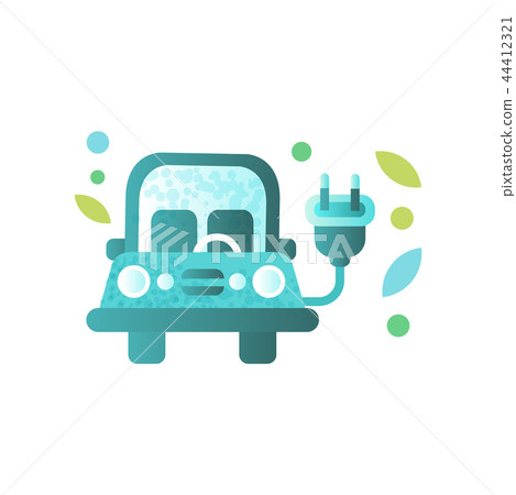 Electric car and cable plug vector Illustration on a white background Electric car and cable plug vector Illustration on a white background 44412321