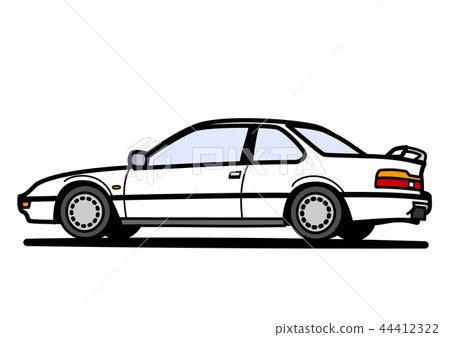 懷鄉國內小轎車背面圖白色汽車例證 44412322