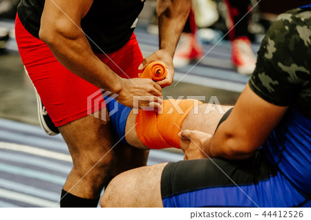 knee wraps with orange strap knee wraps with orange strap 44412526