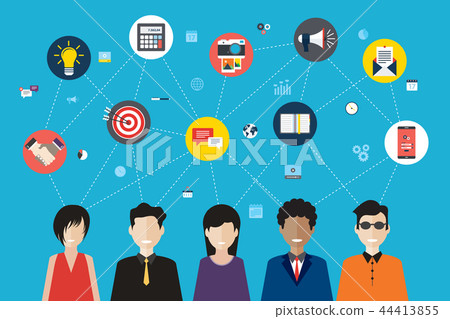 Social network and teamwork concept. 44413855