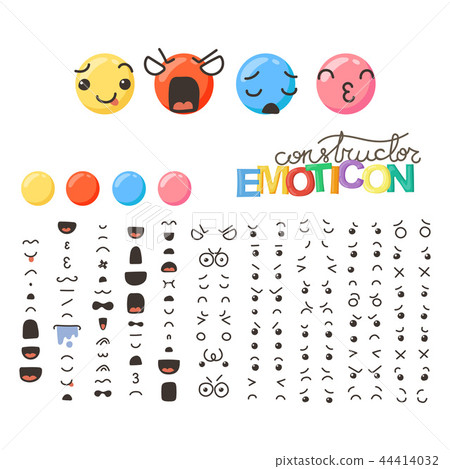 Constructor of cute lovely kawaii emoticon. 44414032