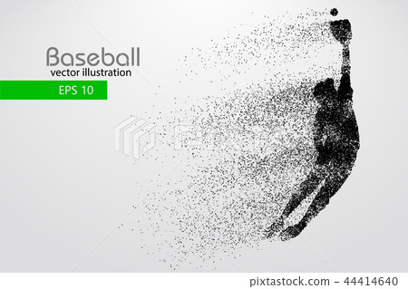 Silhouette of a baseball player. Vector illustration 44414640