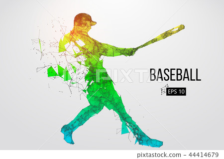 Silhouette of a baseball player. Vector illustration Silhouette of a baseball player. Vector illustration 44414679