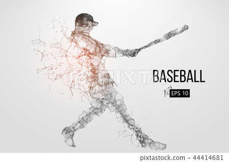 Silhouette of a baseball player. Vector illustration Silhouette of a baseball player. Vector illustration 44414681